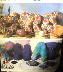 8703 13'' JIFFY STUFFED EASY CUT EZ SEW ALPHABET PILLOWS PATTERN